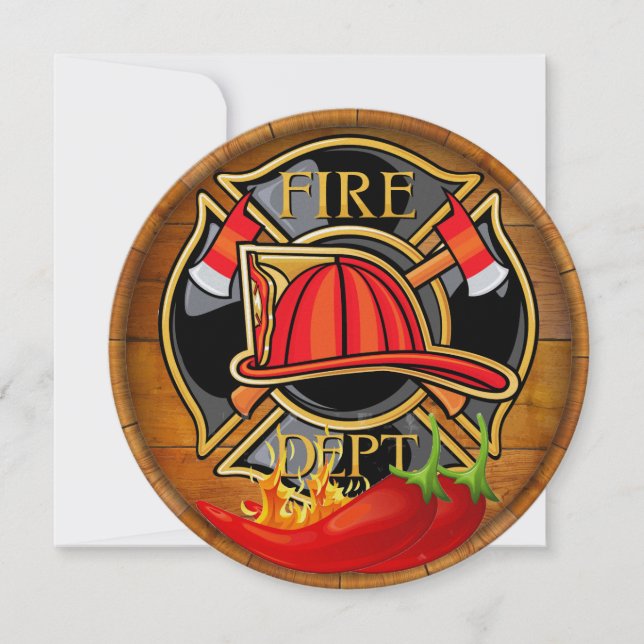 Fire Department Chili Peppers Invitation (Front)