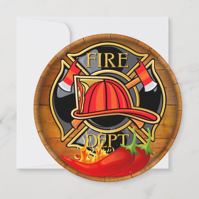 Fire Department Chili Peppers Invitation (Front)