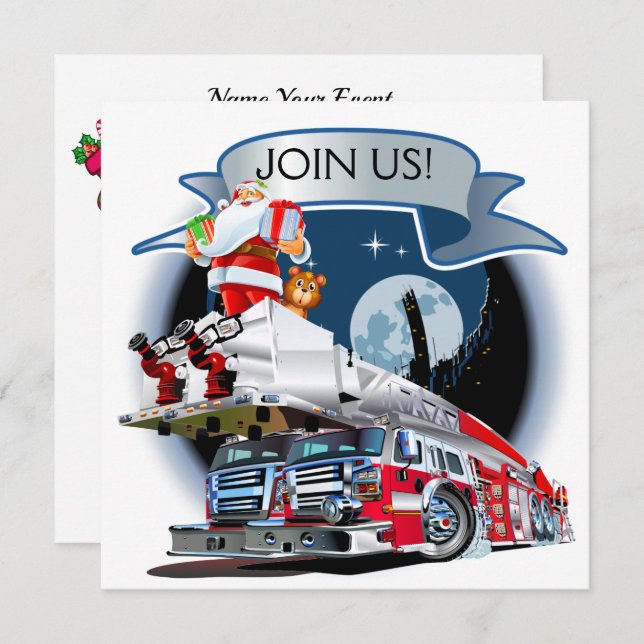 Fire Department Christmas Invitation (Front/Back)