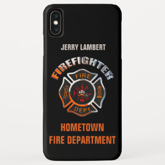 Fire Department Chrome Name Template iPhone XS Max Case