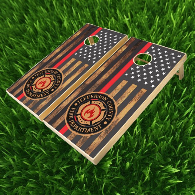 Fire Department Custom American Flag Fireman Cornhole Set (Creator Uploaded)
