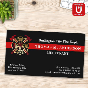 Fire Department Custom Logo Fireman Firefighter Business Card Magnet
