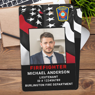 Fire Department Custom Logo Photo Firefighter ID Badge