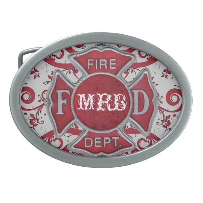Fire Department Custom Monogram Oval Belt Buckle