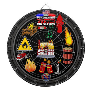 Fire Department Dartboard With Darts