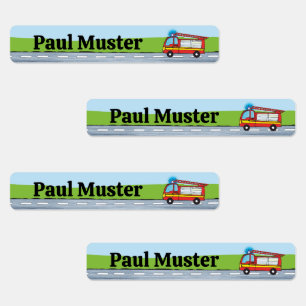 Fire Department Day - 96 Narrow Kid Labels