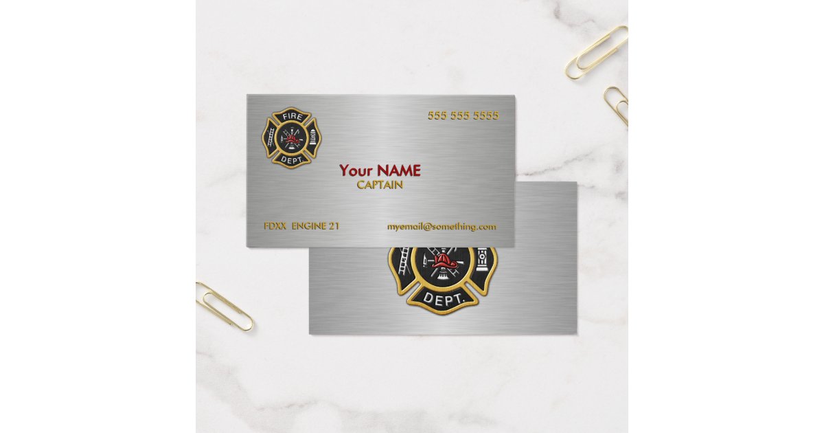 Fire Department Deluxe Business Card