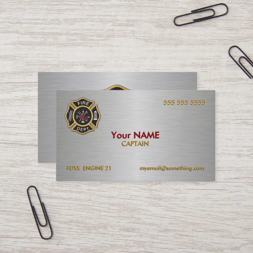 Fire Department Deluxe Business Card Zazzle