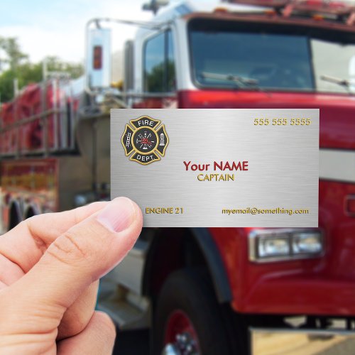Fire Department Deluxe Business Card