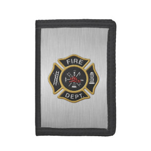 Fire Department Deluxe Gold Trifold Wallet