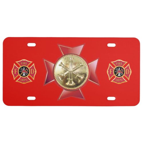 Fire Department Division Chief Gold Medallion License Plate