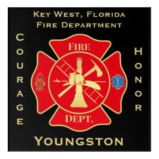 Fire Department Emblem Courage Honor Design Acrylic Print
