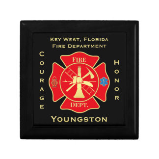 Fire Department Emblem Courage Honor Design Gift Box