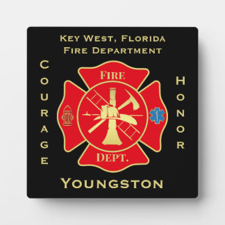Fire Department Emblem Courage Honor Design Plaque