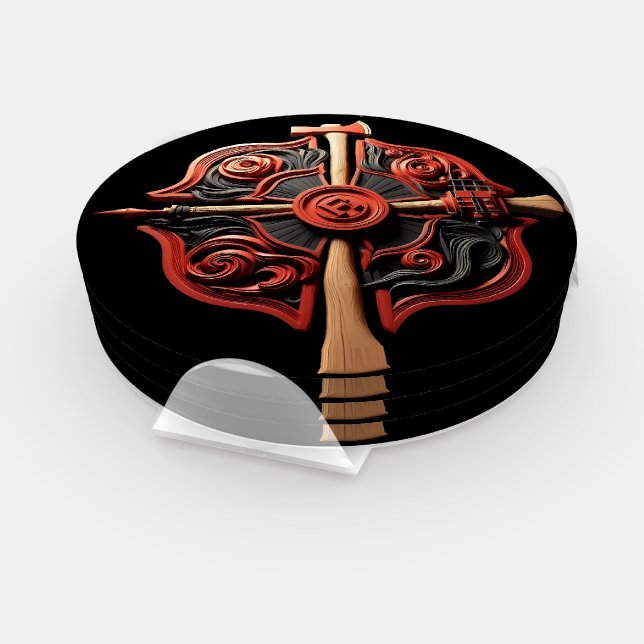 Fire Department Emblem of courage and dedication Coaster Set (Set)