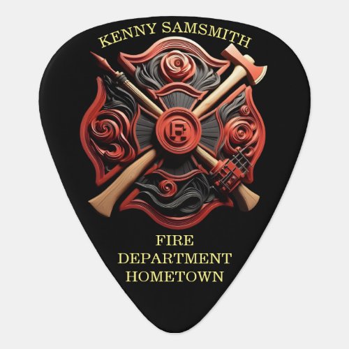 Fire Department Emblem of courage and dedication Guitar Pick