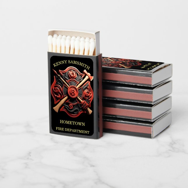 Fire Department Emblem of courage and dedication Matchboxes (Stacked)