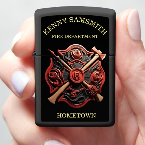 Fire Department Emblem of courage and dedication Zippo Lighter