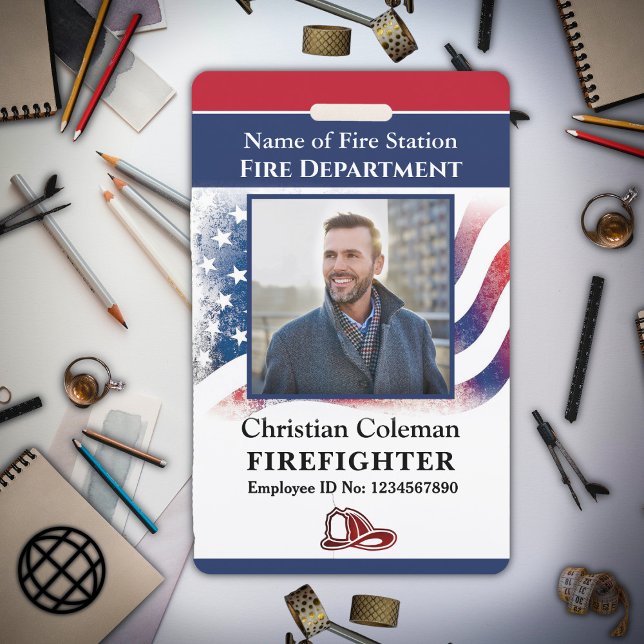 Fire Department Employee Firefighter Photo ID Card Badge (Fire Department Employee Firefighter Photo ID Card Badge)