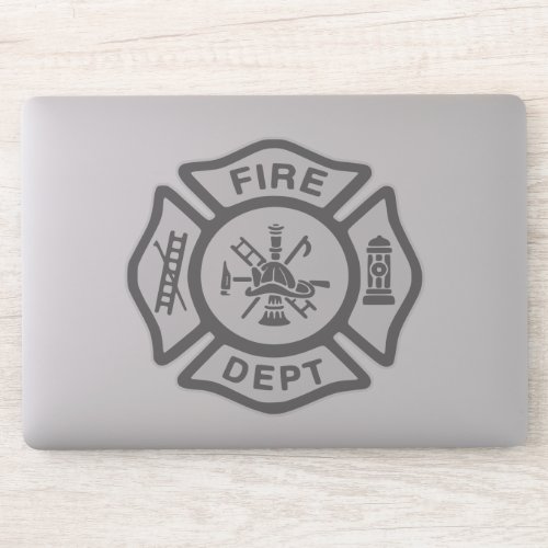 Fire Department Firefighter Badge Grey Sticker