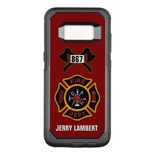 fire department firefighter badge name template otterbox commuter