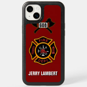 Fire Department Firefighter Badge Name Template OtterBox iPhone 14 Plus Case