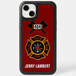 Fire Department Firefighter Badge Name Template OtterBox iPhone 14 Plus Case