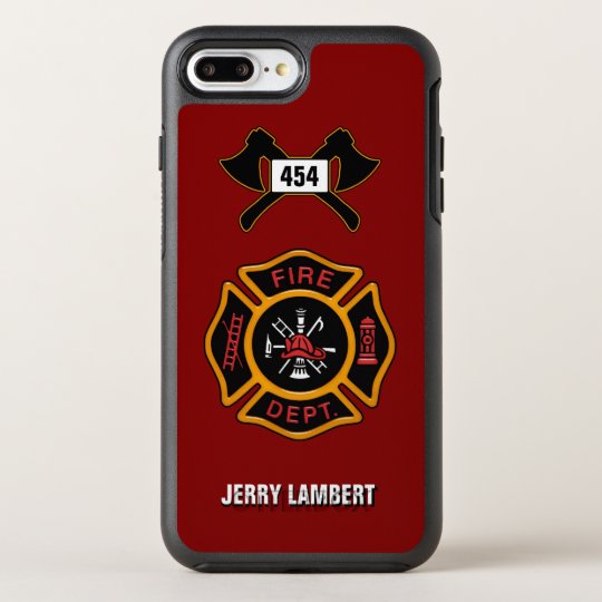fire department firefighter badge name template otterbox iphone case