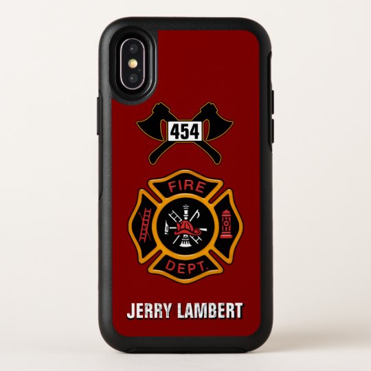 fire department firefighter badge name template otterbox symmetry