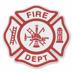 Fire Department Firefighter Badge Sticker | Zazzle