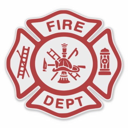 Fire Department Firefighter Badge Sticker | Zazzle