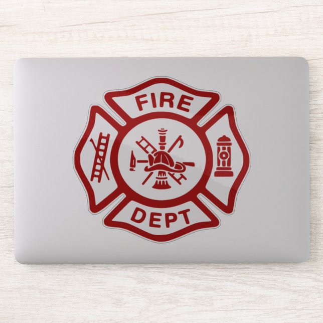 Fire Department Firefighter Badge Sticker (Computer)