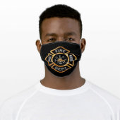 Fire Department Firefighter Gold Adult Cloth Face Mask (Worn)