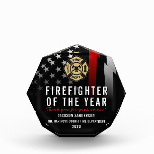 Fire Department Firefighter of the Year Employee Acrylic Award