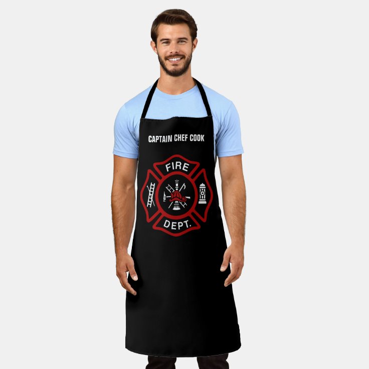 Fire Department Firefighter Red Apron | Zazzle