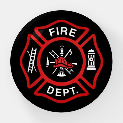 Fire Department Firefighter Red Paperweight