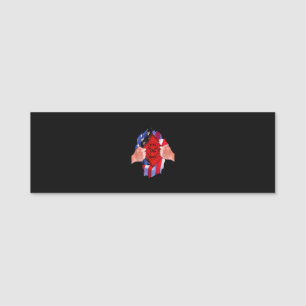 Fire Department Flag Firefighter Thin Red Line Name Tag