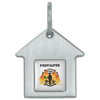 Fire Department Flames Pet Tag