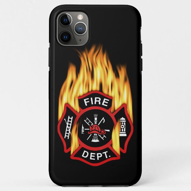 Fire Department Flaming Badge Case-Mate iPhone Case (Back)