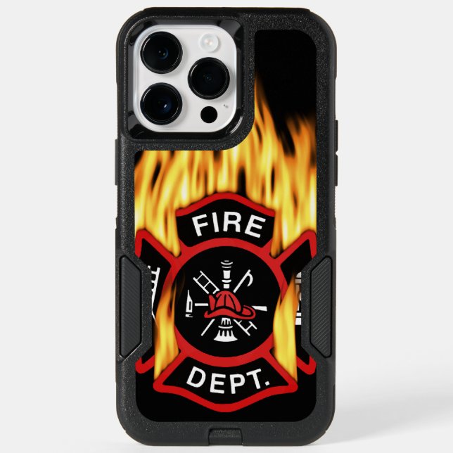 Fire Department Flaming Badge Otterbox iPhone Case (Back)