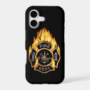 Fire Department Flaming Gold Badge iPhone 17 Case
