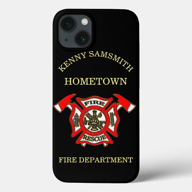 Fire Department Gold And Red Badge With Fire Axes Case-Mate iPhone Case (Back)
