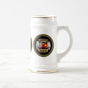 Fire Department Gold And Silver Wife Badge Beer Stein