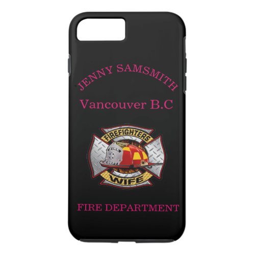 Fire Department Gold And Silver Wife Badge iPhone 8 Plus7 Plus Case