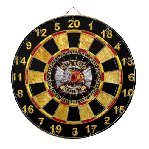 Fire Department Gold And Silver Wife Badge Dart Board