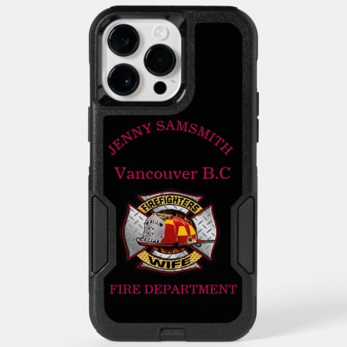 Fire Department Gold And Silver Wife Badge  OtterBox iPhone 14 Pro Max Case