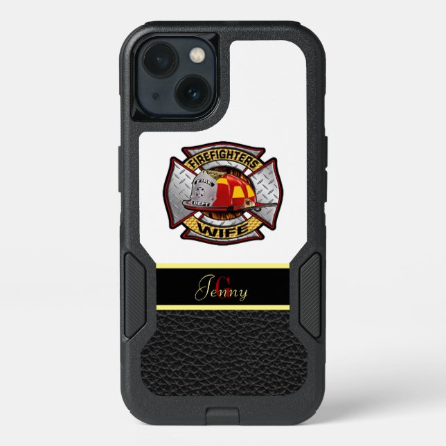 Fire Department Gold And Silver Wife Badge Otterbox iPhone Case (Back)