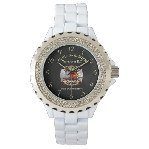Fire Department Gold And Silver Wife Badge Watch