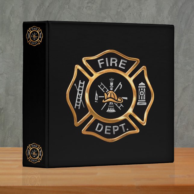 Fire Department Gold Badge 3 Ring Binder (Creator Uploaded)