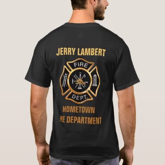 Fire Department Gold Badge Custom T-Shirt | Zazzle